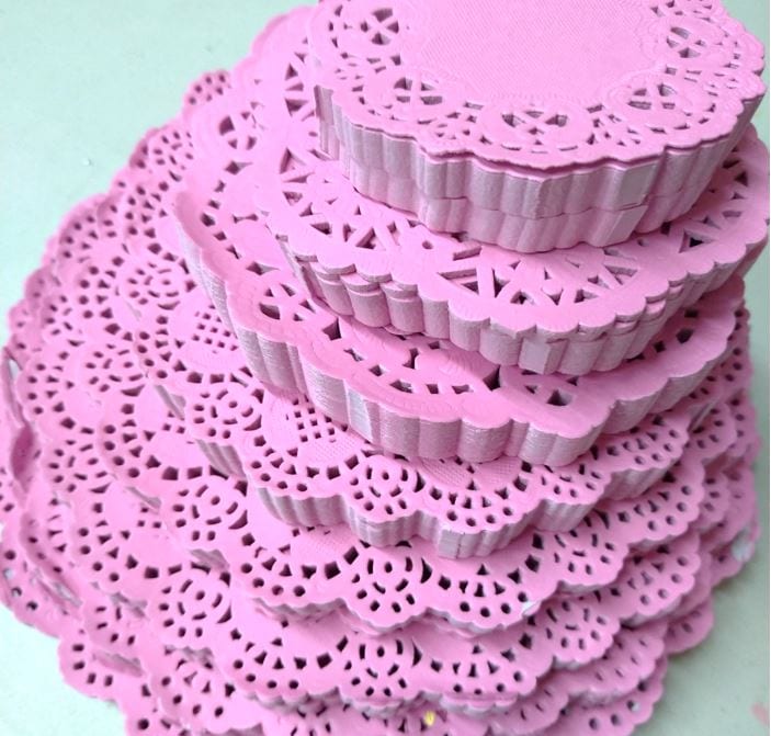 Large Pink Paper Doilies - Classic (Available Sizes: 7.5" - 10.5")