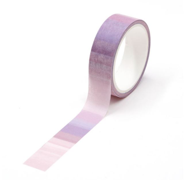 Pink Shades Watercolor Vertical Strokes Washi Tape 15mm x 5m