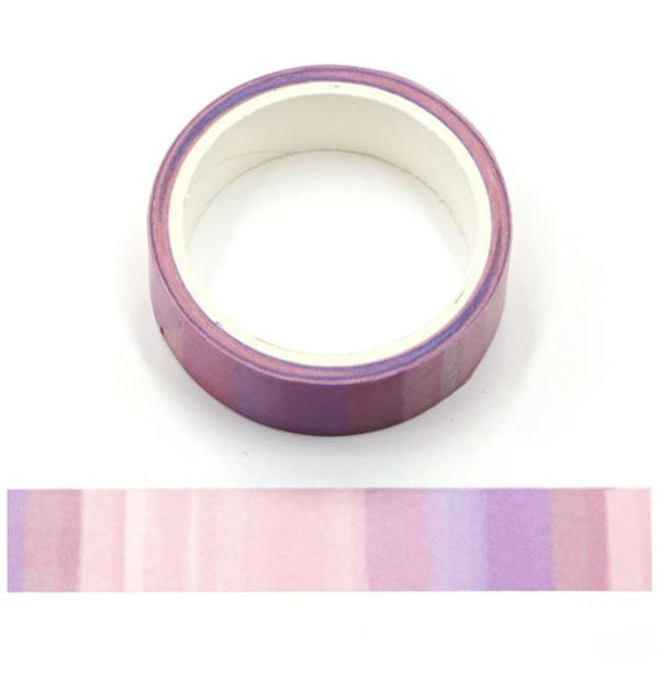 Pink Shades Watercolor Vertical Strokes Washi Tape 15mm x 5m