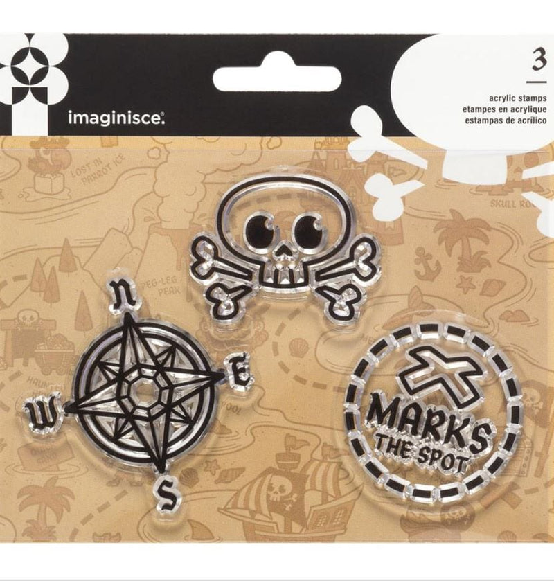 Imiganisce Pirate Par-r-rty Me Hearty Acrylic Stamps 3/Pkg