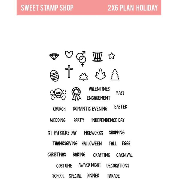 Sweet Stamp Shop Plan Holiday Stamp Set 2"x 6"