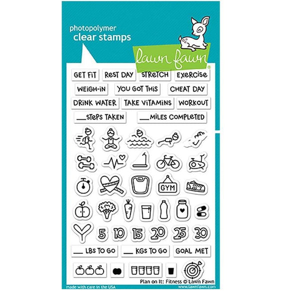 Lawn Fawn Plan On It Fitness Clear Stamps 4"x 6"