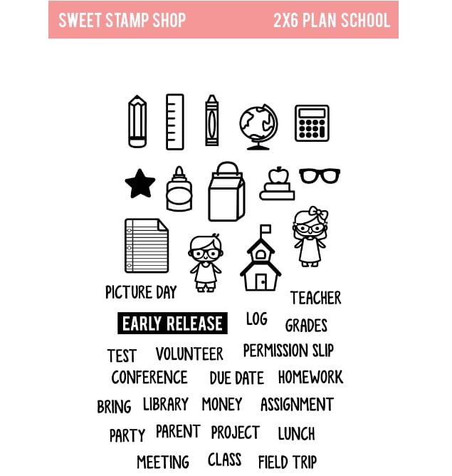 Sweet Stamp Shop Plan School Stamp Set 2
