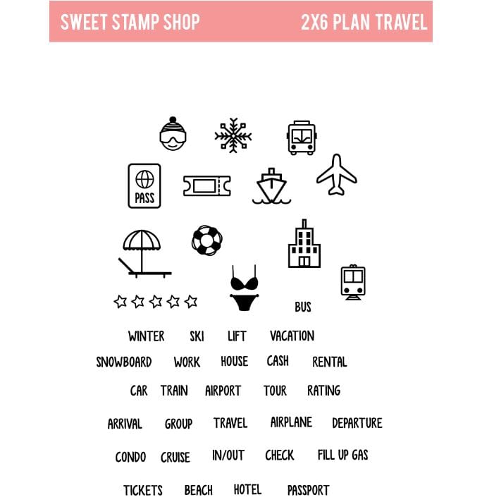 Sweet Stamp Shop Plan Travel Stamp Set 2"x 6"