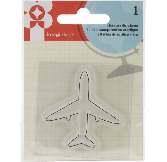 Imaginisce Happy Traveler Plane Clear Stamp