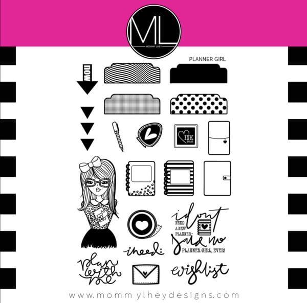 Mommy Lhey Planner Girl Stamp Set Designs