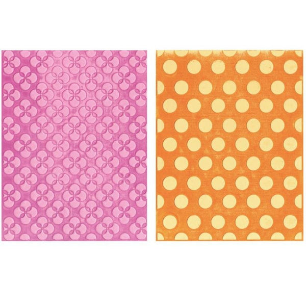 Sizzix Polka Dots & Starflowers Textured Impressions A2 Embossing Folders 2/Pkg