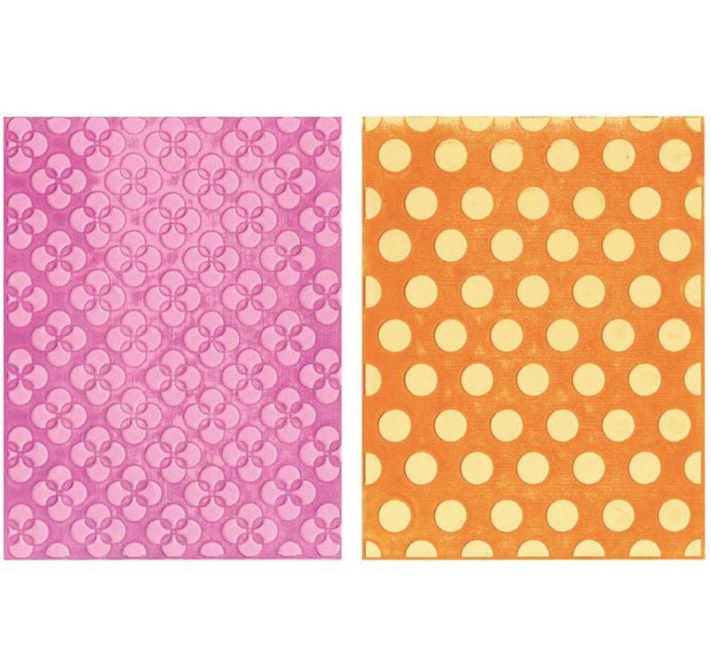 Sizzix Polka Dots & Starflowers Textured Impressions A2 Embossing Folders 2/Pkg