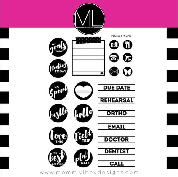 Mommy Lhey Polka Planner Stamps Designs
