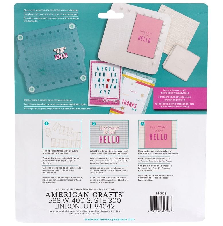We R Memory Keepers Typeset Stamping Block 339pcs