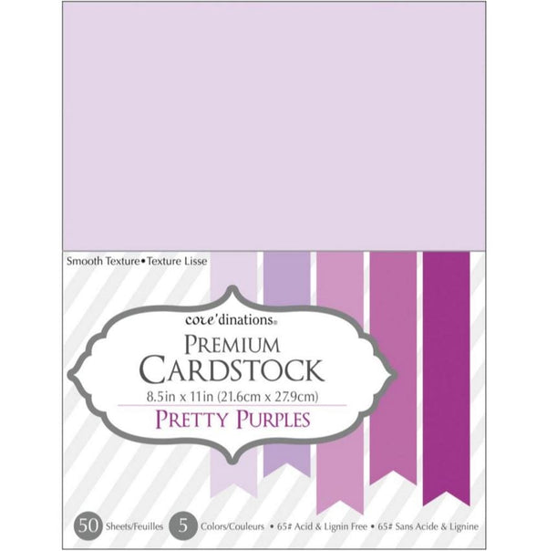 Core'dinations Pretty Purples Value Pack Cardstock 8.5"X11" 50/Pkg