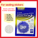 Quaff Cold Laminating Film Photo Top 20 Sheets A4 Size