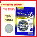 Quaff Cold Laminating Film Photo Top 20 Sheets A4 Size
