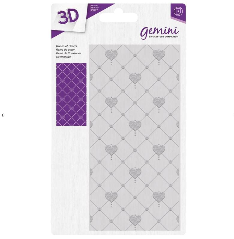 Crafter's Companion Queen of Hearts Gemini 3D Embossing Folder 5.75