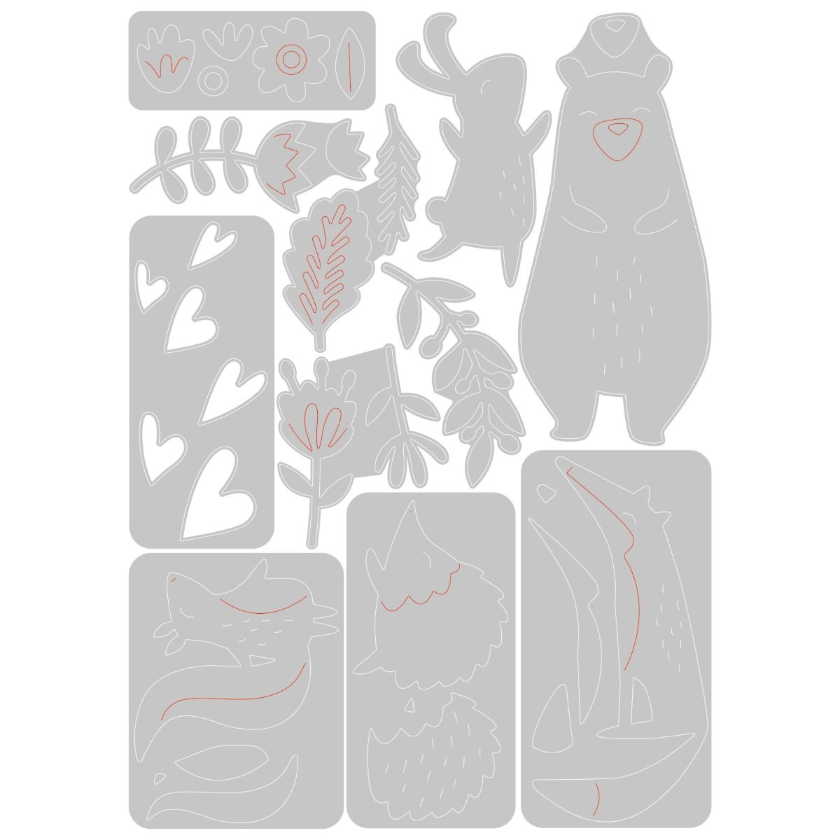 Sizzix Quirky Animals Thinlits Die Set 12PK