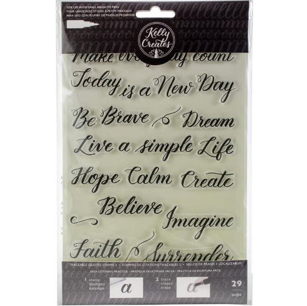 American Crafts Quotes 3 Kelly Creates Clear Traceable Stamps