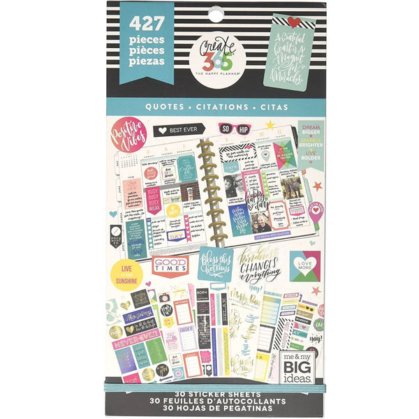 Me & My Big Ideas Quotes Pack Value Stickers-Create 365 Happy Planner Stickers 427 Stickers