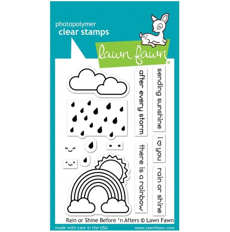 Lawn Fawn Rain Or Shine Before 'n Afters Clear Stamps 3"x 4"