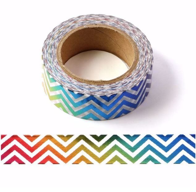 Foil Rainbow Chevrons Washi Tape 15mm x 10m