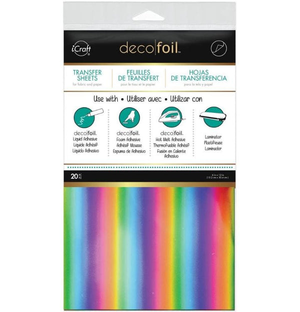Rainbow Deco Foil Transfer Sheets 6"X12" 20/Pkg