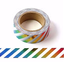 Foil Rainbow Diagonals Washi Tape 15mm x 10m