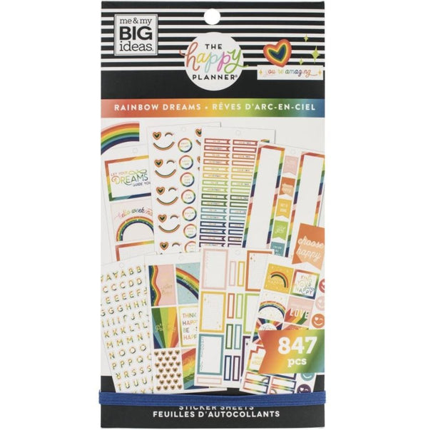 Me and My Big Ideas Rainbow Dreams Value Pack Stickers Create 365 Happy Planner Stickers 847 Stickers