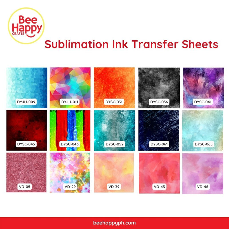 Bee Happy Random Textures Sublimation Ink Transfer Sheets 12" x 12" 3 Sheets