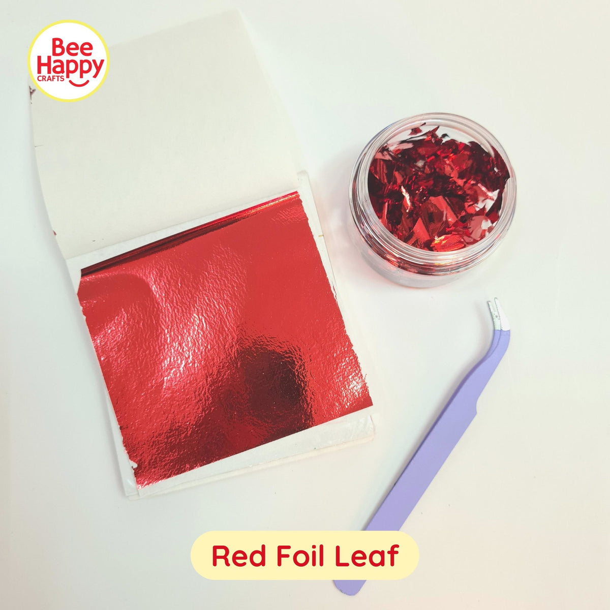 Bee Happy Metallic Foil Leaf Sheets with Jar (Foil for Wax Sealing, Resin, Slime and More)