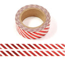 Foil Red Diagonals Washi Tape 2 Rolls 8mm x 10m