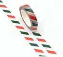 Red and Green Diagonals Christmas Washi Tape 10mm x 10m