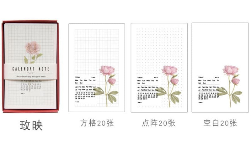 Rosy Posy Undated Calendar Notepads