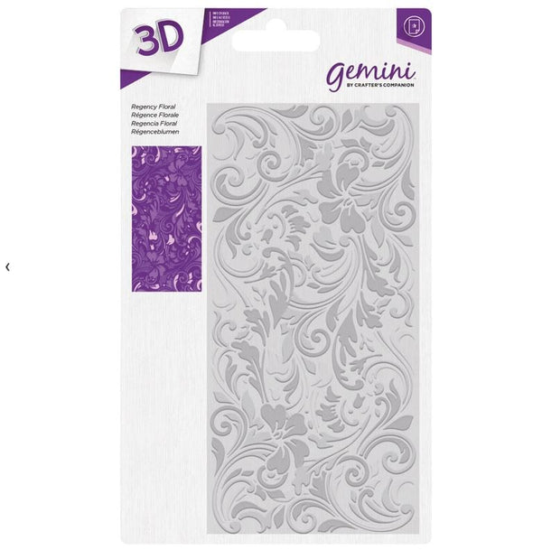 Crafter's Companion Regency Floral Gemini 3D Embossing Folder 5.75" x 2.75"