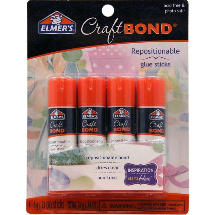 Elmer's CraftBond® Repositionable Glue Sticks 4pcs 0.21oz