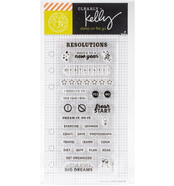 Kelly Purkey Resolution Planner Clear Stamps 2.5" x 6"