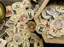 MoCard Retro Labels Around the World Sticker Flakes in a Box