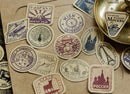 MoCard Retro Labels Around the World Sticker Flakes in a Box