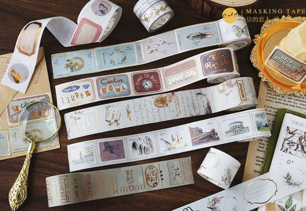 Card Lover Letter Lover Vintage Foil Accent Masking Tapes
