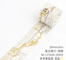 Card Lover Letter Lover Vintage Foil Accent Masking Tapes