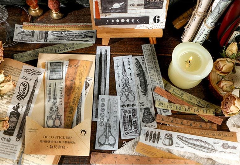 Infeel.Me  Vintage Washi Sticker Strips 40pcs