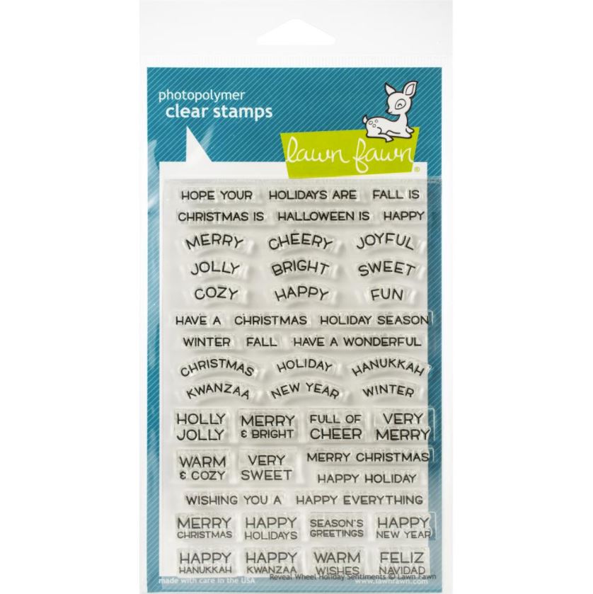 Lawn Fawn Reveal Wheel Holiday Sentiments Clear Stamps 4