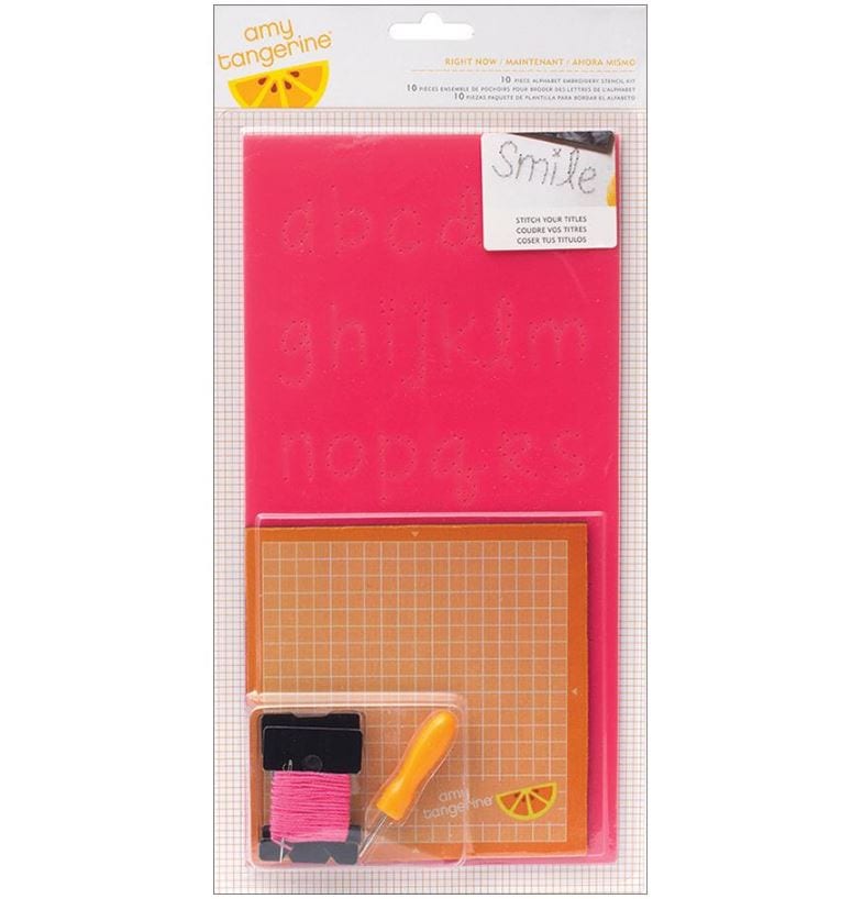 American Crafts Right Now Alphabet Embroidery Stencil Kit Amy Tangerine