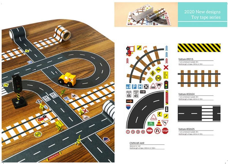 Railway and Road Washi Tape and Sticker Set