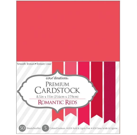 Core'dinations Romantic Reds Value Pack Cardstock 8.5"X11" 50/Pkg
