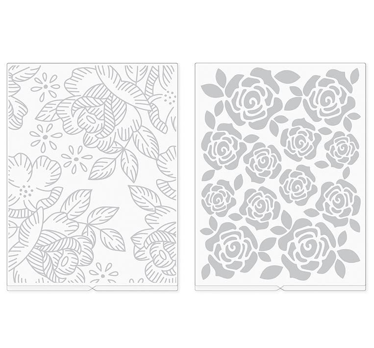 We R Memory Keepers Rose Flowers 2pcs Embossing Folders