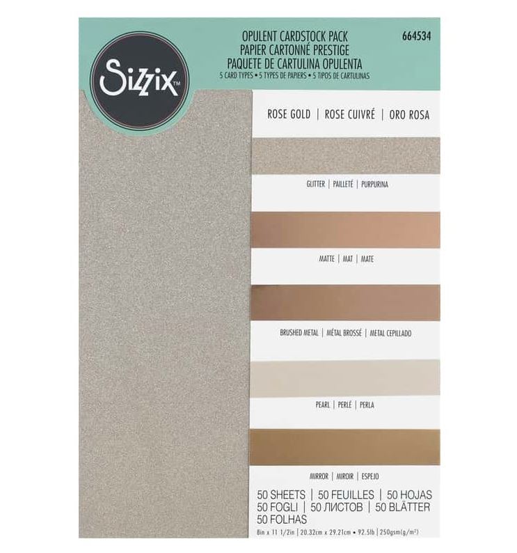 Sizzix Surfacez Rose Gold Opulent Cardstock Pack, A4 size 50PK 250gsm