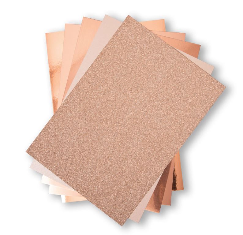 Sizzix Surfacez Rose Gold Opulent Cardstock Pack, A4 size 50PK 250gsm