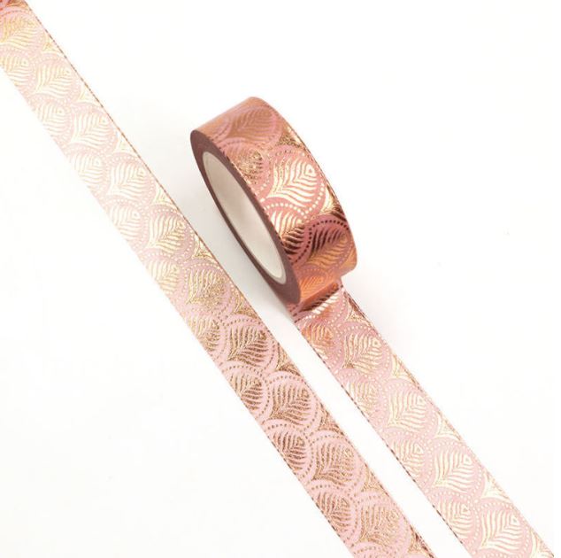 Rose Gold Foil Fans Washi Tape 15mm x 10m