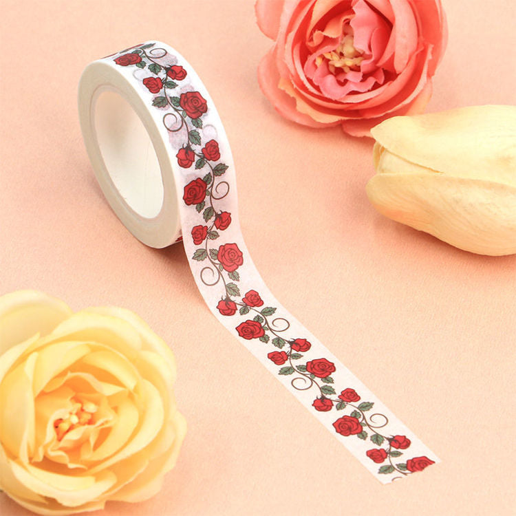 Rose Flower Washi Tape 15mm x 10m