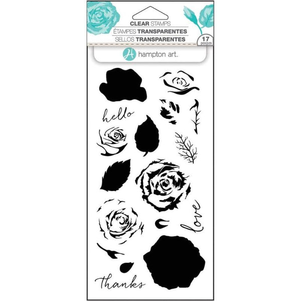 Hampton Art Roses Flower Layering Clear Stamps Set