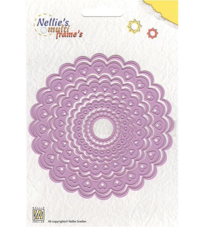 Nellie's Choice Rosette Hearts Multi Frame Dies 8 dies - 0.75